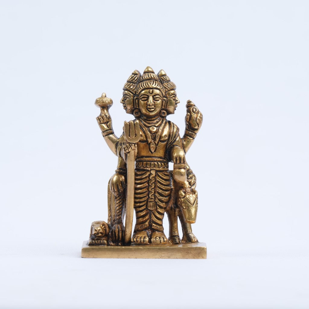 Dattatreya brass idol (4 Inch height) Datta murti brass for home decor puja  room