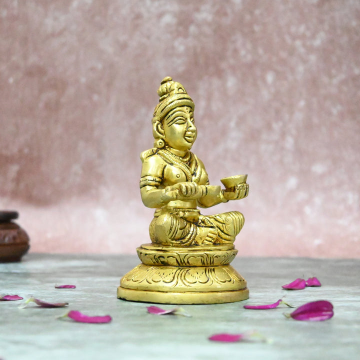 Annapurna devi murti (4 Inch) Brass annapurna devi idol small size annapoorani statue for Pooja room