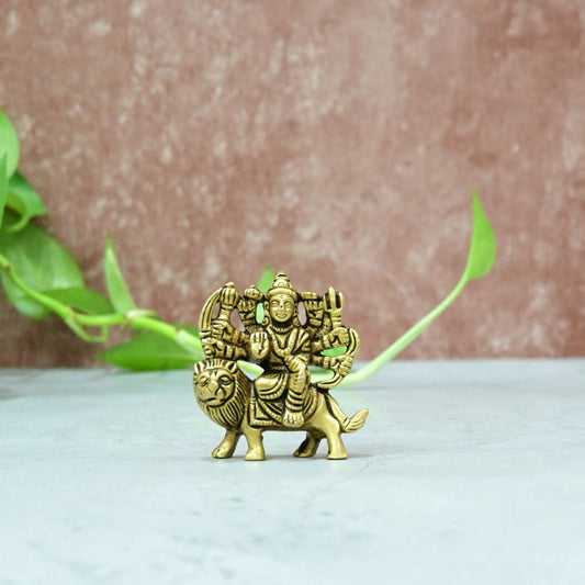 Brass Durga mata murti Small Size (2.5 Inch) Durga maa idol for pooja mandir room home decor puja statue