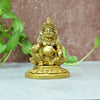 Brass kuber murti lord kubera idol statue (4.5") small size for vastu home decor shop pooja money wealth