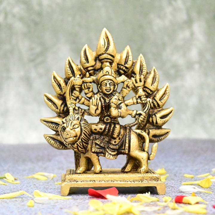 Brass Durga maa Idol small for Pooja home decor (4.5 Inch) Durga mata murti pital devi statue