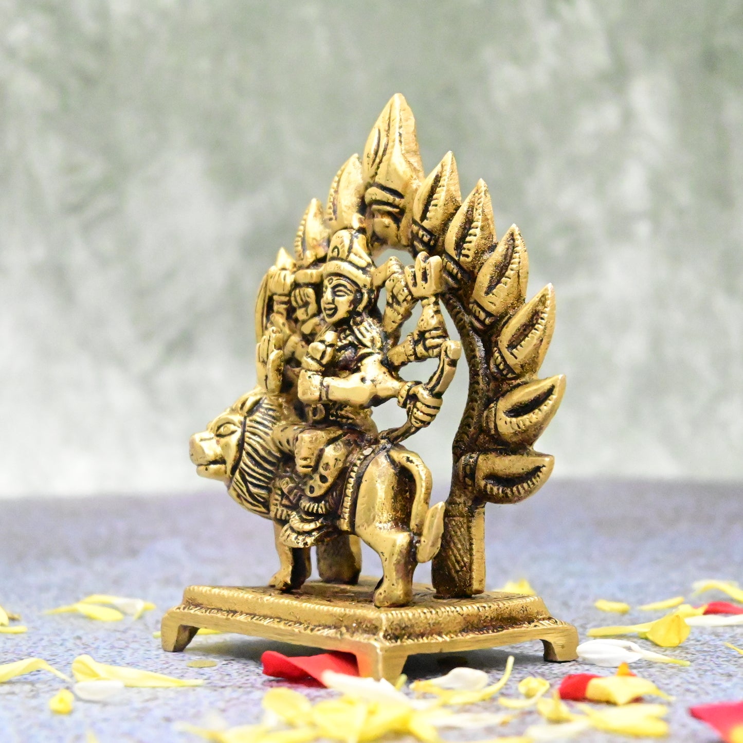 Brass Durga maa Idol small for Pooja home decor (4.5 Inch) Durga mata murti pital devi statue