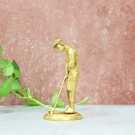 Brass Golfer Showpiece Figurine (8 Inch) Golf Man Corporate Gift Office Show piece Home Decor Items