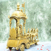 Brass Krishna arjun rath idol big size (16 Inch, 9.2 Kg) Brass Krishna arjuna rath statue chariot horses showpiece home decor