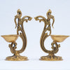 Brass Peacock diya stand set of 2 (7.5 Inch) Oil lamp Diya for Puja Showpiece Home decoration