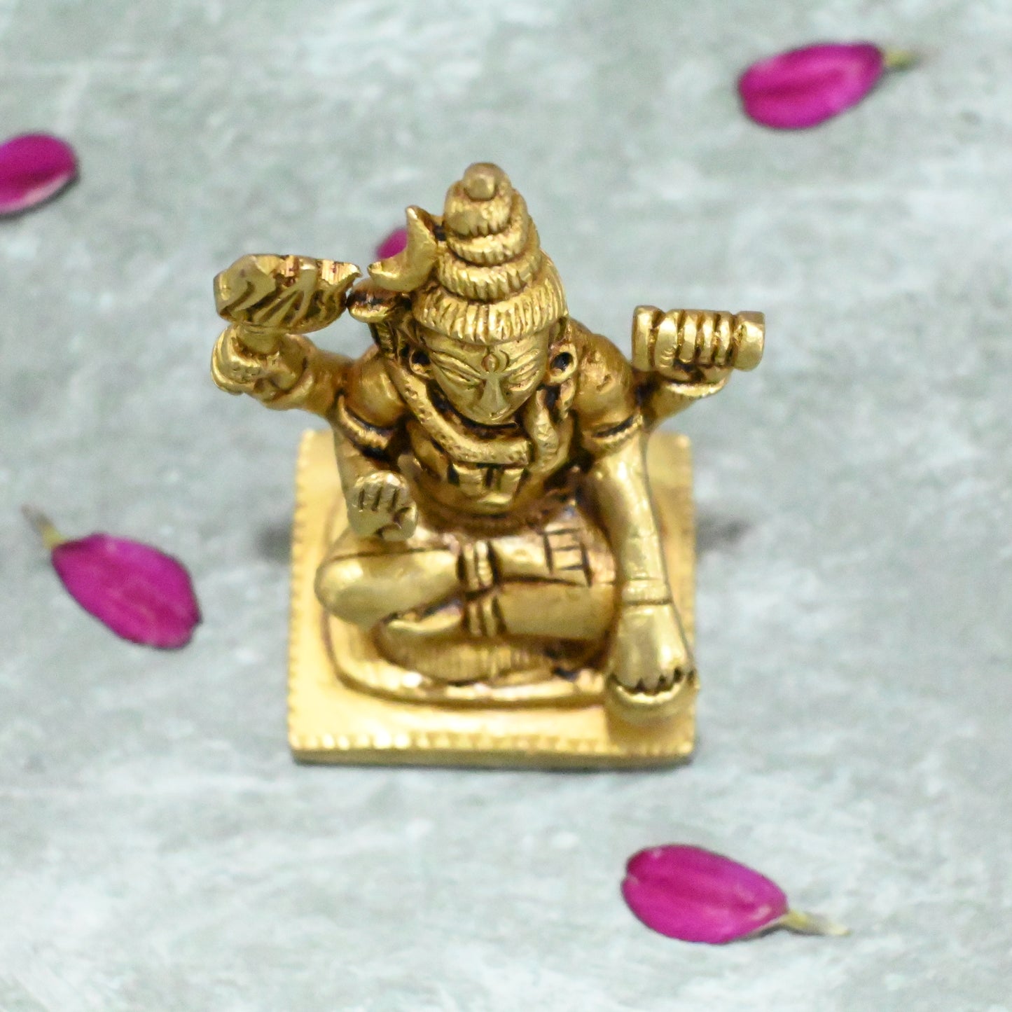 Brass Shiva Idol small size (3 Inch) Lord Shiva idol sitting for home decor car dashboard office desk puja gift