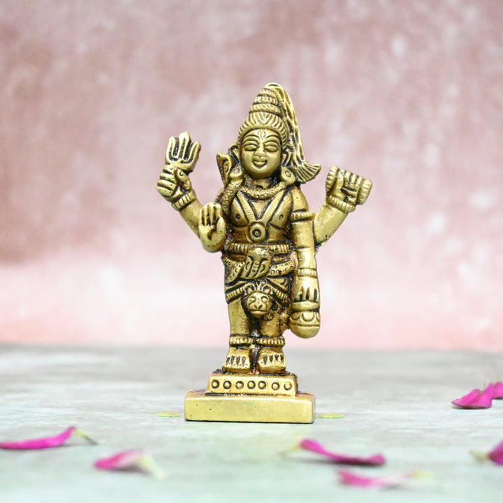 Brass Shiva Idol small size (3 Inch) Lord Shiva idol standing for home decor car dashboard office desk puja gift