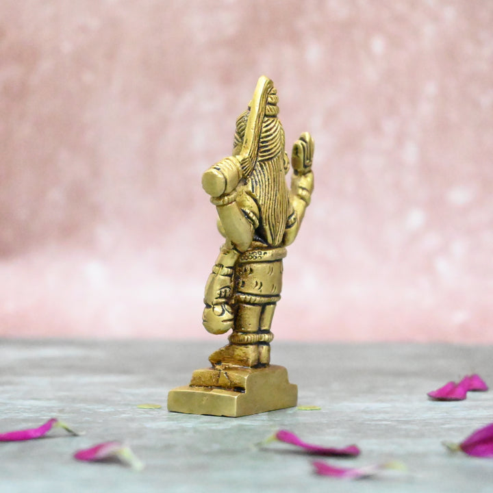 Brass Shiva Idol small size (3 Inch) Lord Shiva idol standing for home decor car dashboard office desk puja gift