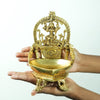 Brass diya puja (Small size) for home decor: Sri Raja Rajeshwari diya (Deepak, 1.3 Kg)