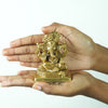 Brass ganpati idol (3.5", small) Brass ganesha statue for home decor puja room study table