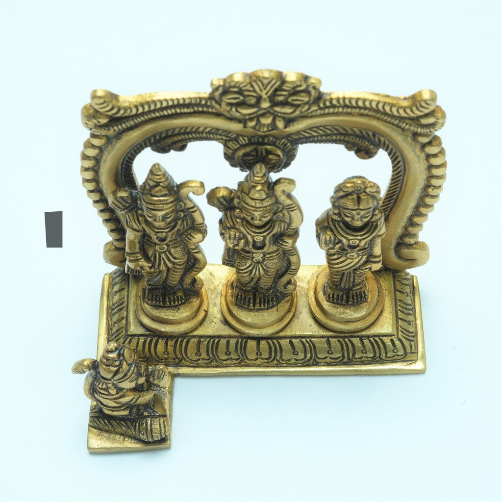 Brass ram darbar murti for home (4.5 inch) Ram parivar brass idol set for puja small size