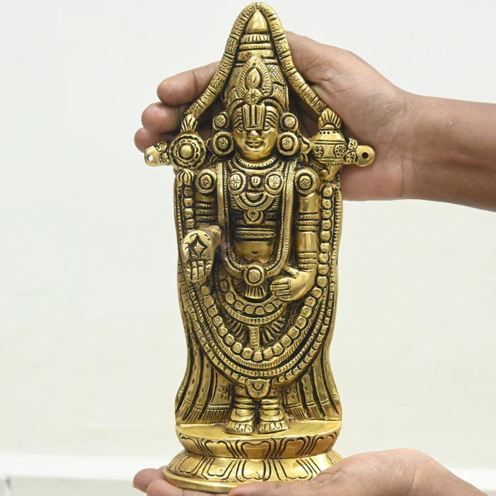 Brass tirupati balaji idol for pooja room lord venkateswara swamy murti statue home decor big size