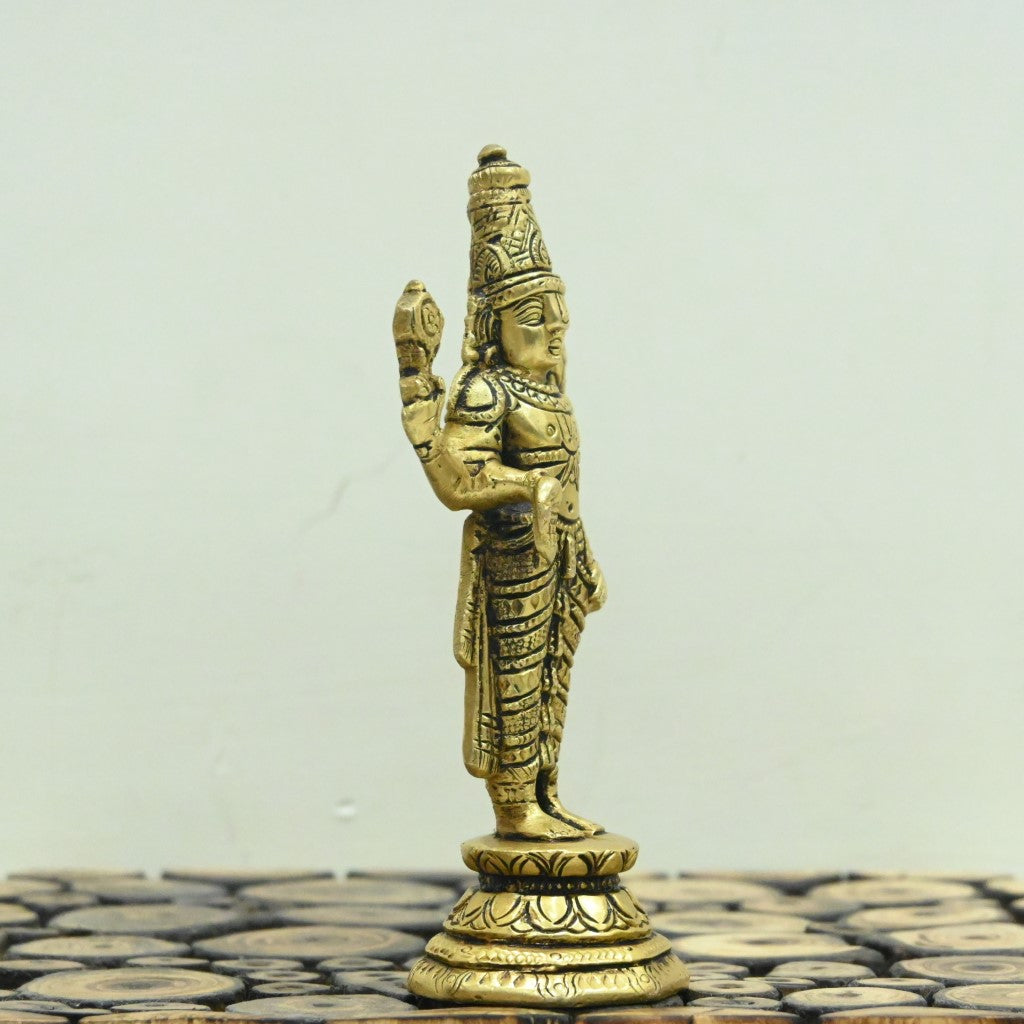 Brass tirupati balaji idol lord venkateswara swamy statue murti for puja home decor small size