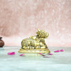 Brass Nandi Statue Small for Home Decor Vastu (2.5 Inch) Lord Shiva Vehicle Shiv Ji Big Bull Vahan Idol for Pooja Showpiece House Decoration Office Table Living Room TV Unit