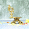 Brass Annapakshi Diya Small Size (5 Inch) Divine Swan Peacock Vilakku Oil lamp Diyas for Puja Home Temple Decor Pooja Mandir Items Articles Diwali Decorative