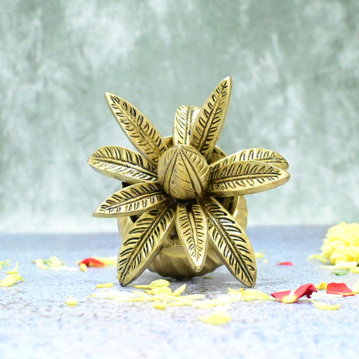 Brass Kalash for pooja (5 Inch) Colour Kalash decoration items with coconut showpiece