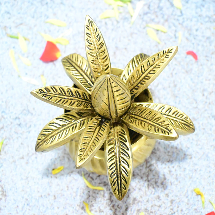 Brass Kalash for pooja (5 Inch) Colour Kalash decoration items with coconut showpiece