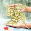 Brass Wall Hanging Ganesha for Pooja Room Home Decoration (7 Inch) Swastik Ganesh Decor Puja Mandir Main Entrance Door Big Size Vinayagar Ganpati