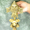 Brass Ganesh Diya wall hanging with bells (9 Inch, 550 Grams) Ganesh wall hanging diya for Home decor puja