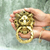 Brass Door Knocker for Main Door (6.5 Inch) Lion Face Animal Knock Vintage Antique Designer Big Size Screwfix Hardware Home Improvement