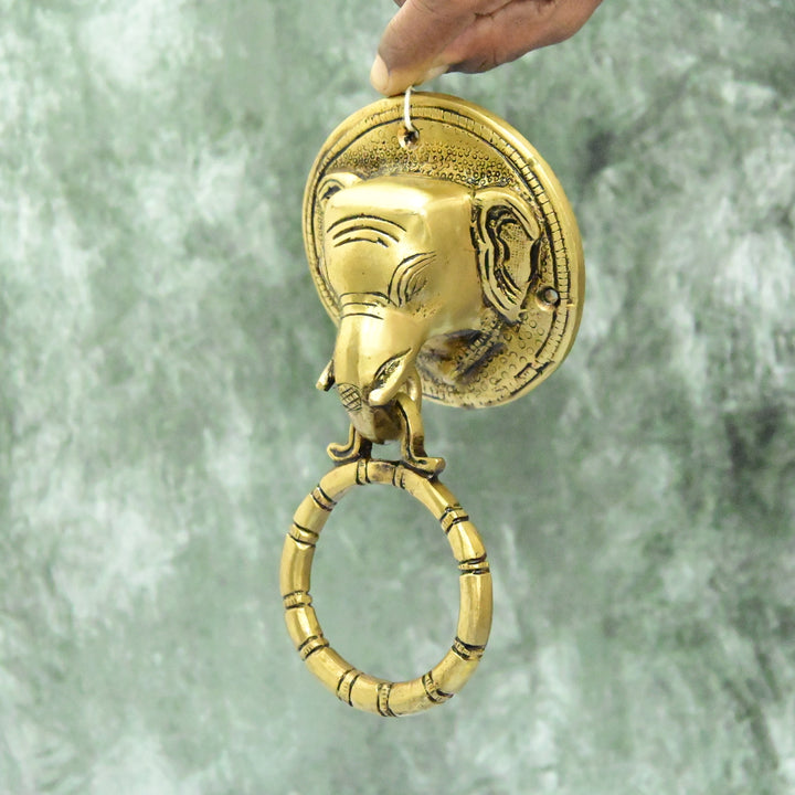 Brass Door Knocker for Main Door (6.5 Inch) Elephant Face Animal Knock Vintage Antique Designer Big Size Screwfix Home Improvement