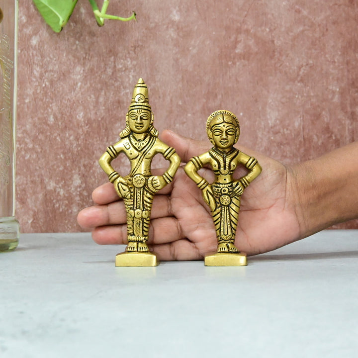 Brass Vitthal Rukmini Idol Pair Set Small Size (5