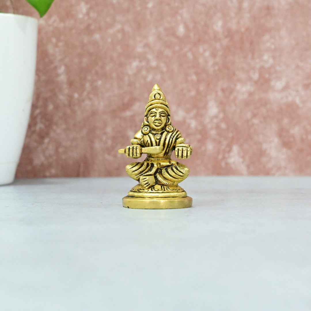 Brass Annapurna Idol Small size (2.3 Inch) Goddess Annapurni Devi Maa Murti Statue for daily Puja Pooja room Home