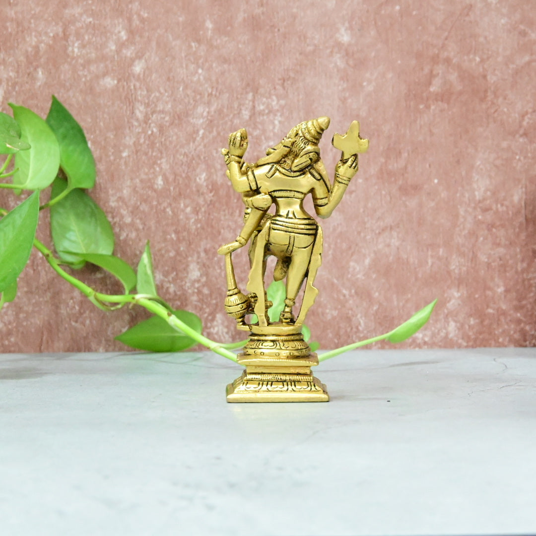 Lakshmi Hayagreevar Brass Idol Standing Big size (5 Inch) Lakshmi Hayagrivar Statue Laxmi Hayagriva Murti for Pooja Home Decor