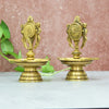 Brass Shankh Chakra Nama Diya Big size (1.5 Kg) Shanku Chakra Namam Deepam for Puja Pooja room Home House Deepalu