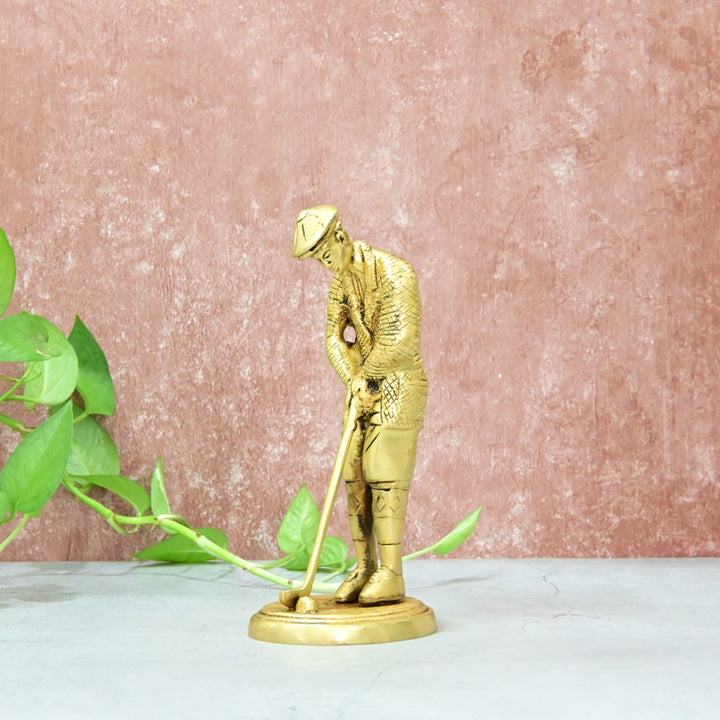 Brass Golfer Showpiece Figurine (8 Inch) Golf Man Corporate Gift Office Show piece Home Decor Items