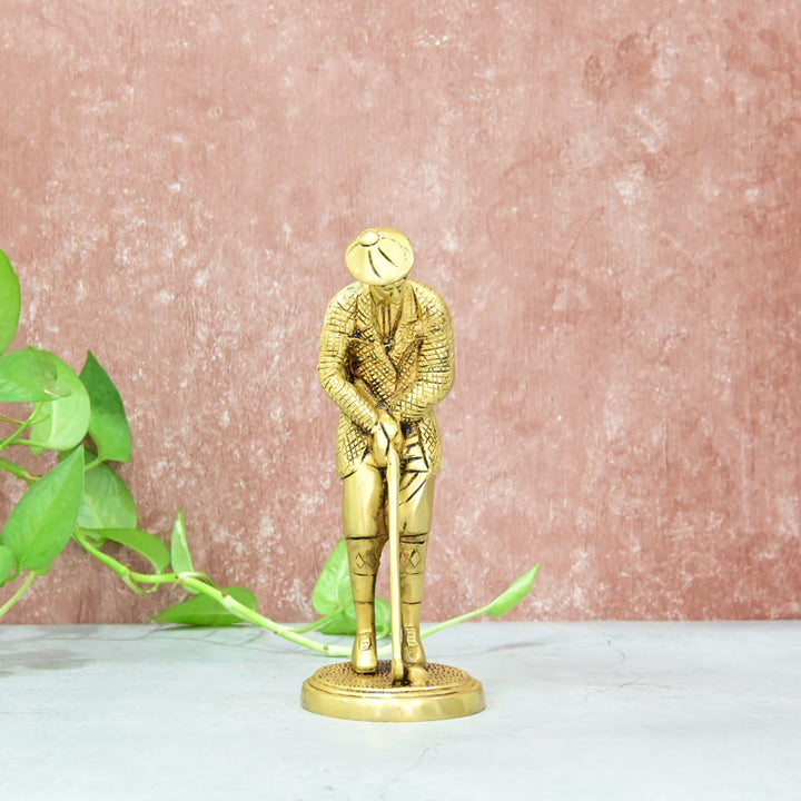 Brass Golfer Showpiece Figurine (8 Inch) Golf Man Corporate Gift Office Show piece Home Decor Items