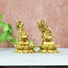 Brass Lakshmi Ganesha Idol big size (6 inch, 4.1 kg) Ganesh laxmi murti for home decor puja (Pital)