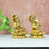 Brass Lakshmi Ganesha Idol big size (6 inch, 4.1 kg) Ganesh laxmi murti for home decor puja (Pital)