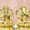 Brass Lakshmi Ganesha Idol big size (6 inch, 4.1 kg) Ganesh laxmi murti for home decor puja (Pital)