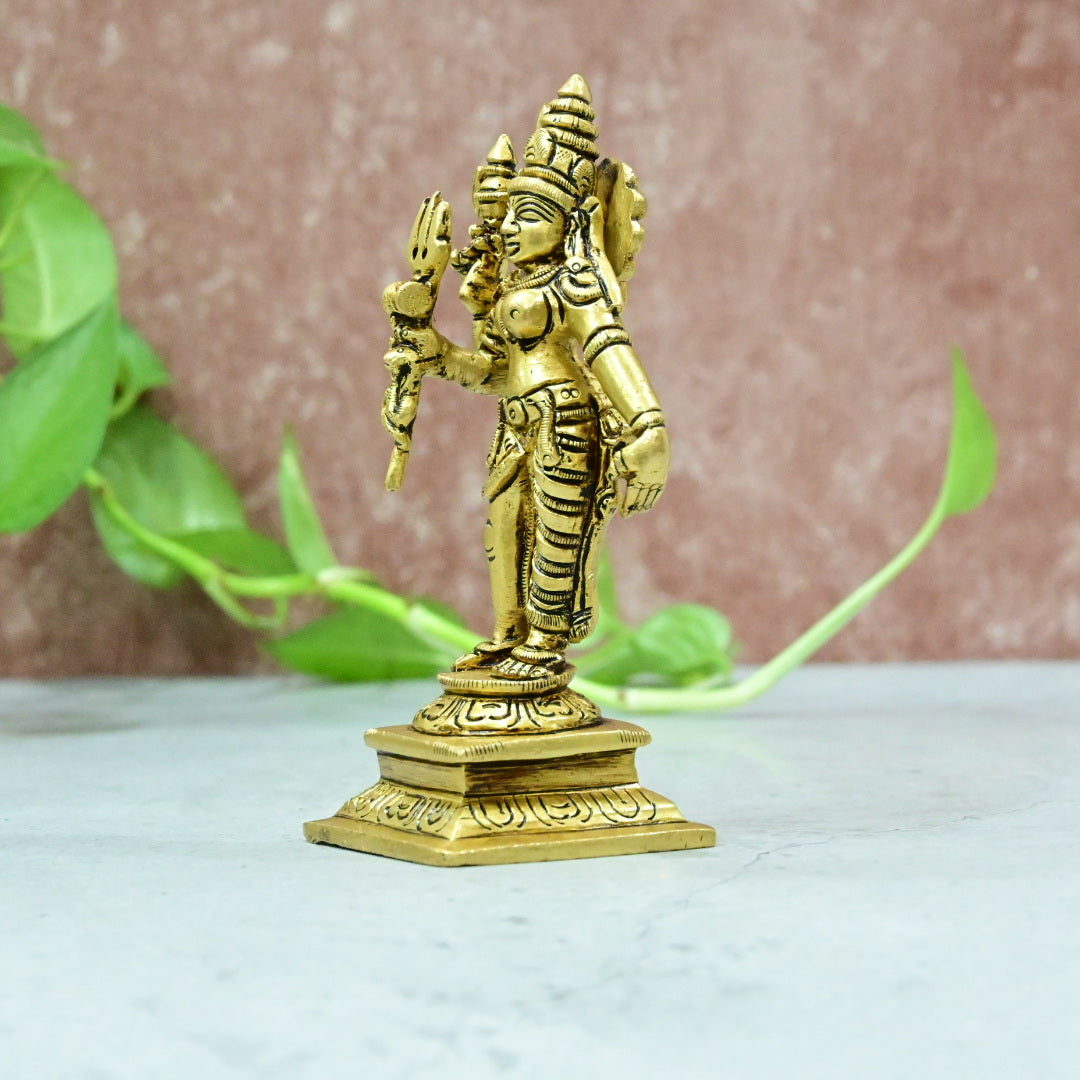 Handmade Brass Arthanareeswarar Idol, Half Shivan Half Parvati Hindu God Ardhanarishwara brass siva Statue Lord Shiva