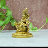 Brass kuber murti lord kubera idol statue (4.5") small size for vastu home decor shop pooja money wealth