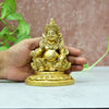 Brass kuber murti lord kubera idol statue (4.5") small size for vastu home decor shop pooja money wealth