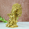 Brass Krishna Idol Murti Big size (8Inch, 2.1Kg) Lord Krishnan Statue with Flute Sitting Tree for Home Decor Living room Hall Gifting