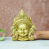 Brass Goddess Durga face Wall Hanging for Pooja Mandir Home Decor Small size (7 Inch) Maa durga Puja Living room hall Showpiece