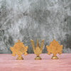 Brass Shankh Chakra Namah Showpiece (3 Inch set)  Shanku Chakra Tilak Tirupati Balaji Stand for Puja Home decor