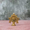 Brass Shankh Chakra Namah Showpiece (3 Inch set)  Shanku Chakra Tilak Tirupati Balaji Stand for Puja Home decor