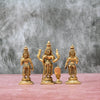 Murugan valli deivanai statue set in brass small size (4Inch, 650 Grams) Lord Palani Murugan family idol set for pooja room home decor