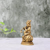 Brass Lord Krishna Idol Small size (4.5 Inch) Krishna Statue Murti sitting on Sanku for Pooja Home Decor Puja room