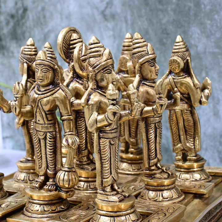 Navagraha brass idols set (6.6 Kg) Navagrah idols set made in brass with base for Home decor Vastu Pooja