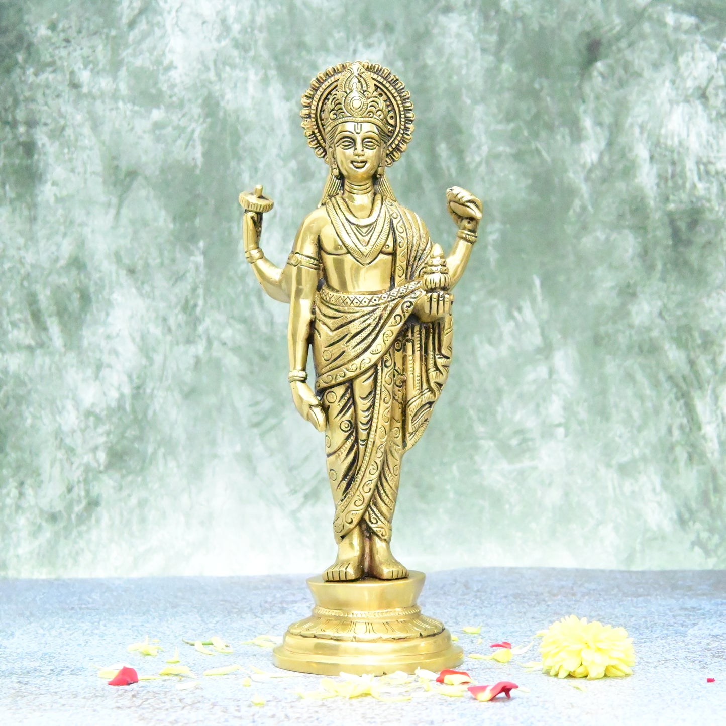 Dhanvantari murti brass big size for puja home decor (12 Inch) Brass Dhanvantari Idol aka. Dhanwantari