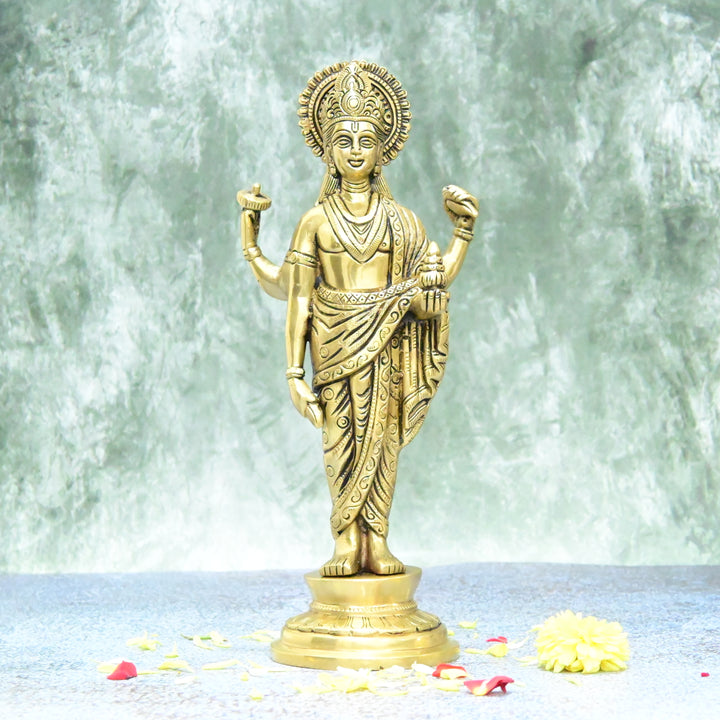 Dhanvantari murti brass big size for puja home decor (12 Inch) Brass Dhanvantari Idol aka. Dhanwantari