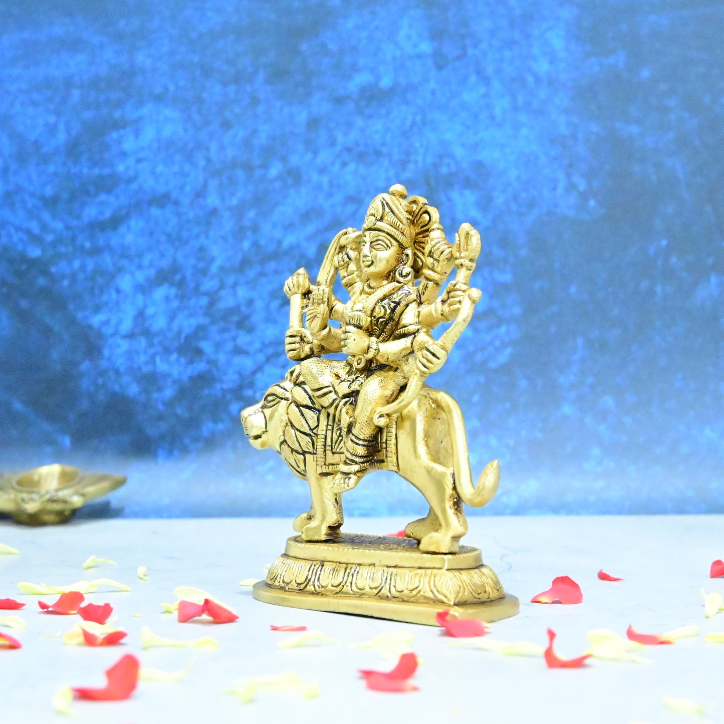 Durga devi brass idol (5 Inch) Brass maa durga murti for home puja (Dussehra puja Durga Ji Mata)