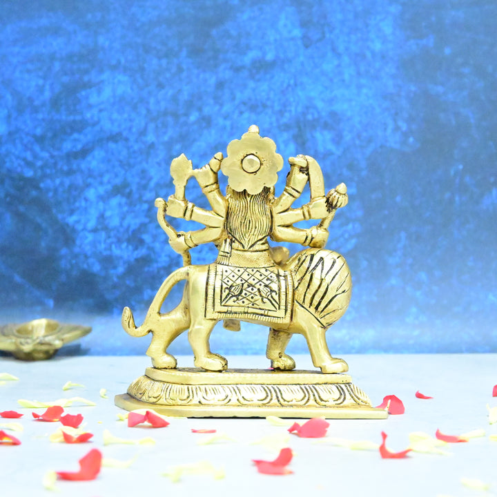 Durga devi brass idol (5 Inch) Brass maa durga murti for home puja (Dussehra puja Durga Ji Mata)