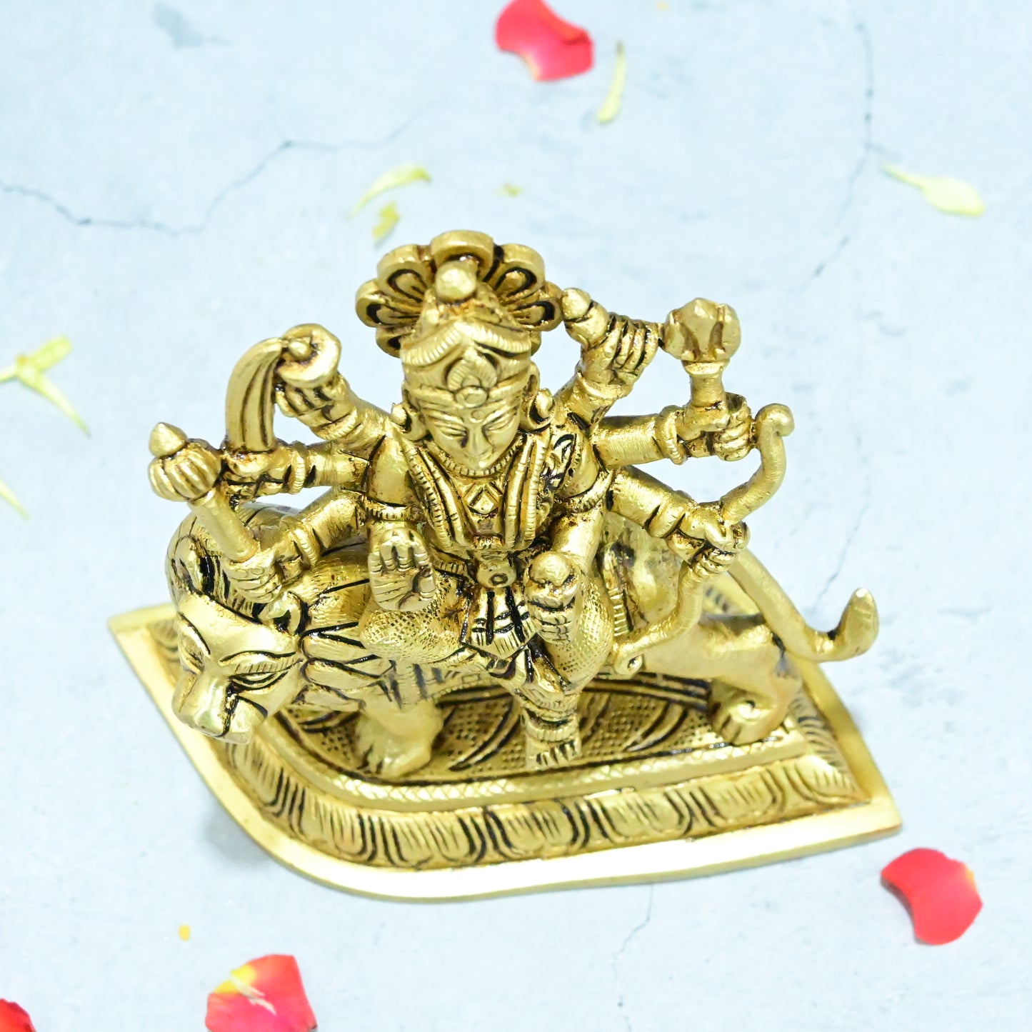 Durga devi brass idol (5 Inch) Brass maa durga murti for home puja (Dussehra puja Durga Ji Mata)