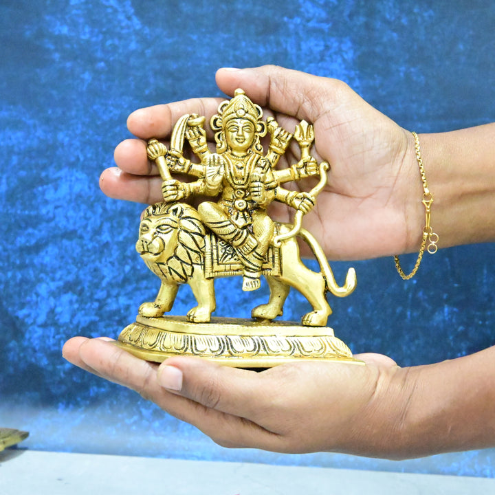 Durga devi brass idol (5 Inch) Brass maa durga murti for home puja (Dussehra puja Durga Ji Mata)